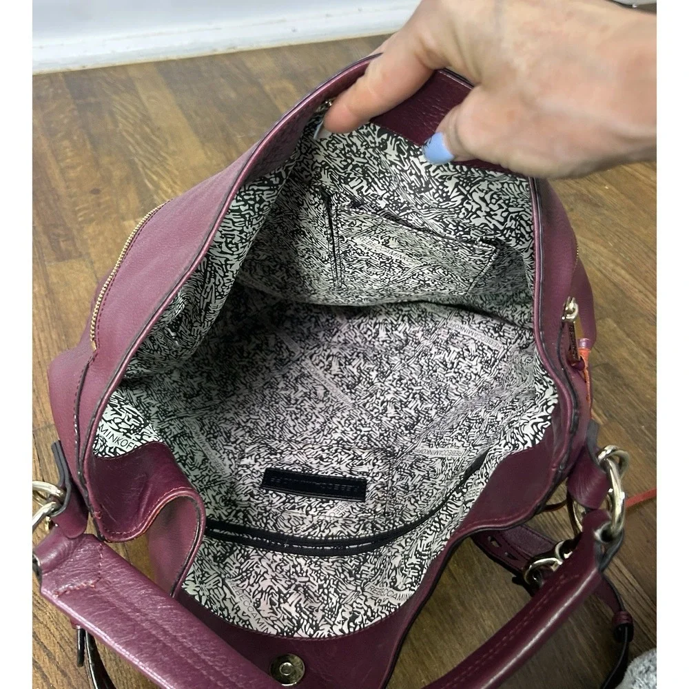 Rebecca Minkoff Moto Hobo bag deep plum leather Fall Burgundy Large Bohemian